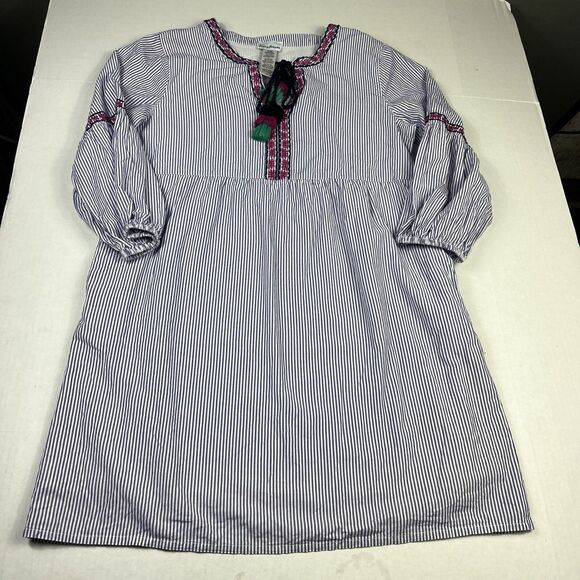 Tommy Bahama Womens Salina Poplin Shirt Dress Striped Embroidered Preppy SMALL - Picture 1 of 10